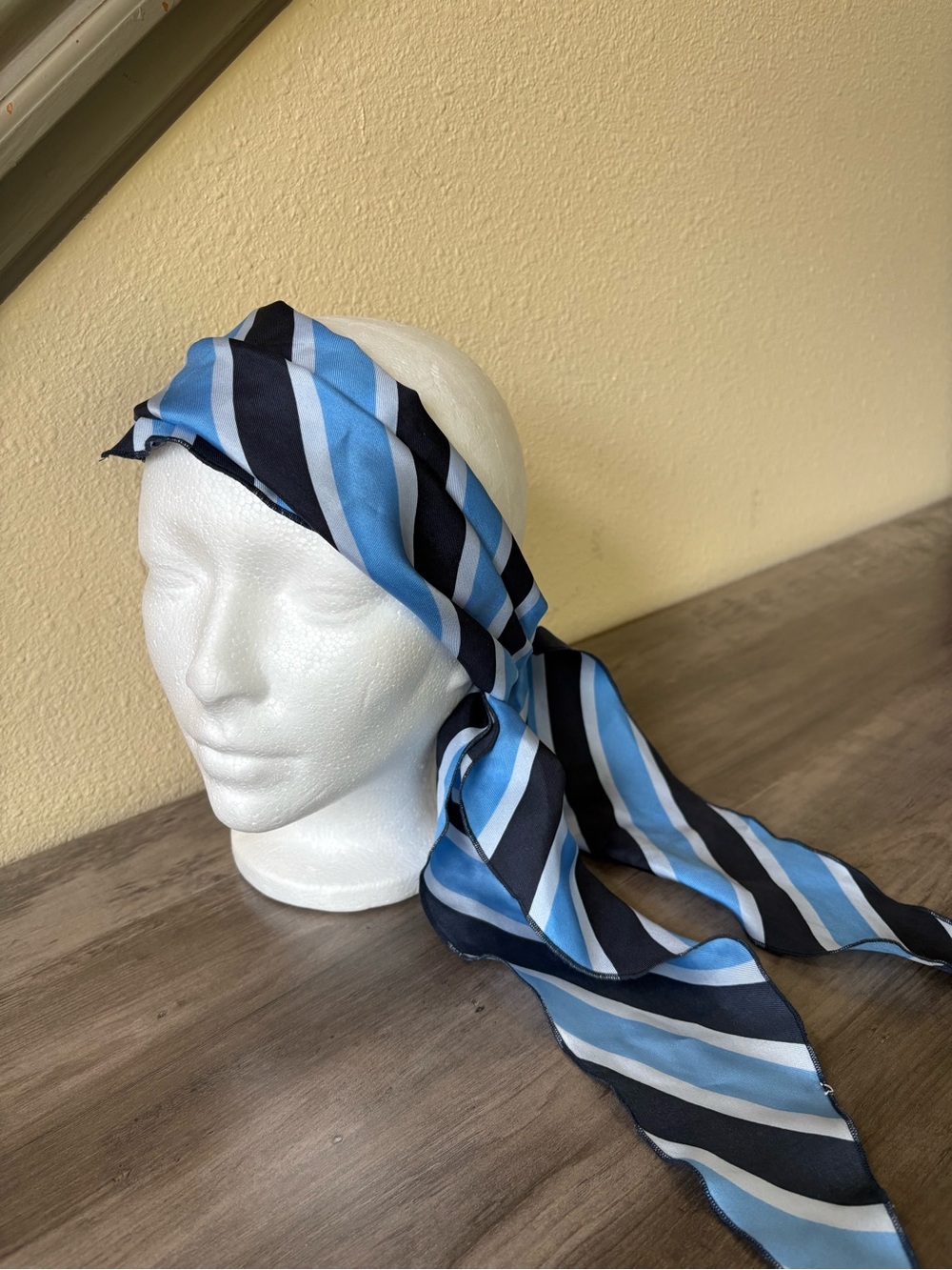 Blue and Black Striped Scarf or Belt - Picture 11 of 14